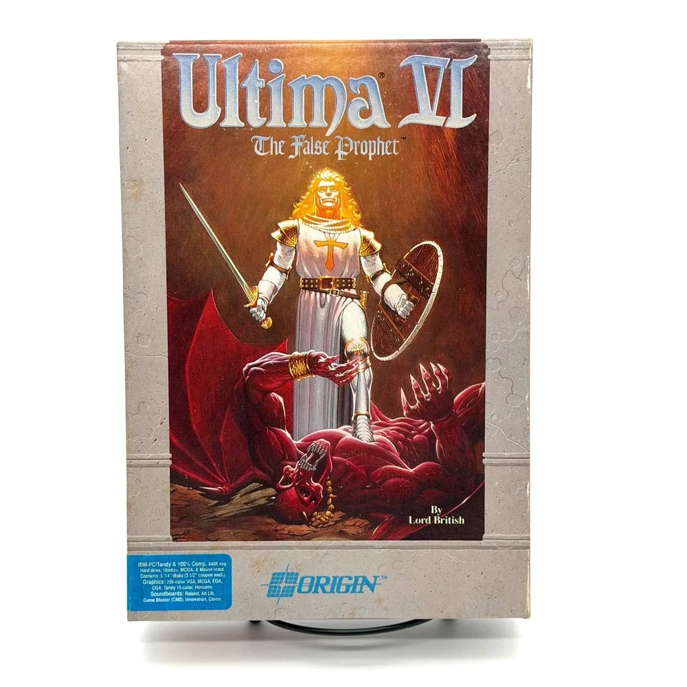 Ultima‎ VI The False Prophet PC Tandy Big Box 5.25 Floppy Cloth Map Lot